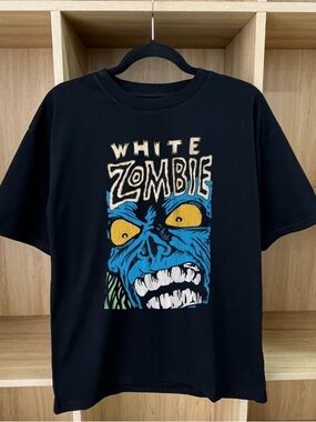 White Zombie Blue Face Zombie Printed T-shirt